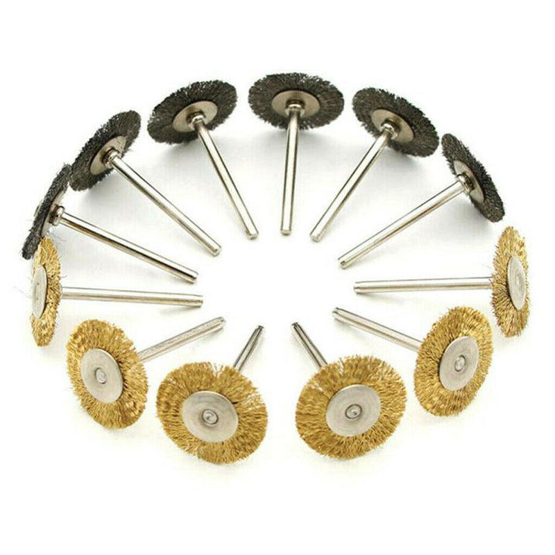 36PC Brass Wire Wheel Brushes Set Kit Accessories for Rotary Tools