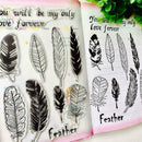 Feather Silicone Clear Transparent Stamp Seal Scrapbooking Po Album_Craft* Y8J9