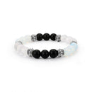 white crystal stone excellent jewelry black matte agate energy stone bracelet,a