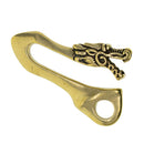 Solid Brass U Hook Key Loop Pocket Clip with Ring, Simple Style Car Keychain for