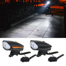 2Pcs USB LED Bicycle Headlight Horn Bike Headlamp for Sports Cycling Riding