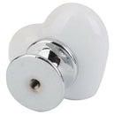 4pcs Handle Ceramic Door Knob Heart Shape for Closet Drawer White P7R1