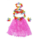 6 Set Hawaiian Grass Skirt flower Hula Lei Wristband Garland fancy Dress co H3V2