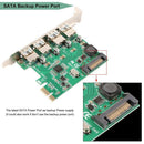 Super Speed 4 Ports Pcie To Usb 3.0 Expansion Card With 15 Pin Sata Power C