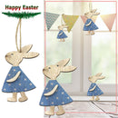 Nordic Wooden Easter Rabbit Pendant Festival Party Hanging Ornament Decor A