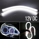 2Pcs White 60cm Car Flexible Tube LED Strip Daytime Running DRL Light Headl