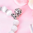white cat eye beads bracelet with lucky pendant charms strand women bracelet  TE
