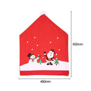 Christmas Cartoon Santa Claus Snowman Printed Non-woven Chair Covers (6pcs)