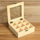 9 Compartment Display Case Wooden Tea Coffee Display Case Organizer Storage Box