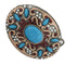 Retro Belt Buckle Western Fashion Turquoise Buckle with Gorgeous Bohe Beads