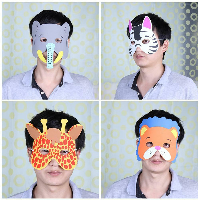 12pcs Cartoon 0-18Y Children Assorted EVA Foam Animal Masks Set Party Prop