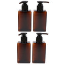 4pcs Refillable Empty Amber PET Bottles - Plastic Shampoo, Conditioner & Wash
