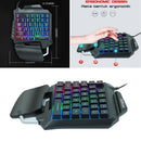 One Hand Gaming Keyboard 35 Keys Wired Rainbow Backlit Half Keyboard, Support