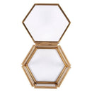 Geometric Clear Glass Jewelry Box Jewelry Organizer Holder Tabletop Succule D7C8
