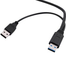 Superspeed USB2.0 + USB 3.0 Type A to USB 3.0 A Male Y Cable Connector