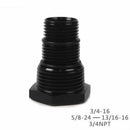 Automotive Oil Filter Threaded Adapter 5/8-24 to 3/4-16 13/16-16 3/4NPT Black  Z