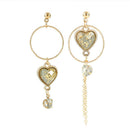 Women Crystal Rhinestone Heart Dangle Drop Ear Hook Studs Earrings Jewelry Gi OZ