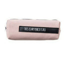 Pink+Black Simple Text Pencil Case Canvas School Supplies Stationery Gift S