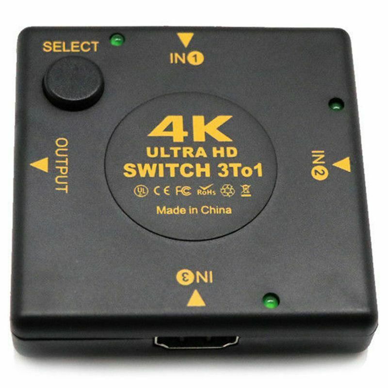4K HDMI Switch Box Selector 3 In 1 Out kvm Audio Extractor Hub Splitter Swi G7Z2