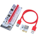 60cm 008S PCI-E Pcie 1X 16X USB 3.0 Riser Adapter Card Cable Wire for BTC M A