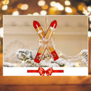 Wooden Sled Christmas Tree Pendant Window Hanging Ornament Xmas Decor (Red) A