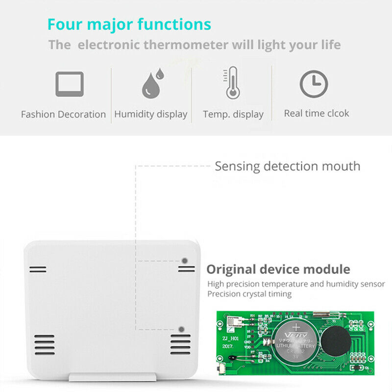 Multifunction Automatic Electronic Temperature and Humidity Monitor Clock 3