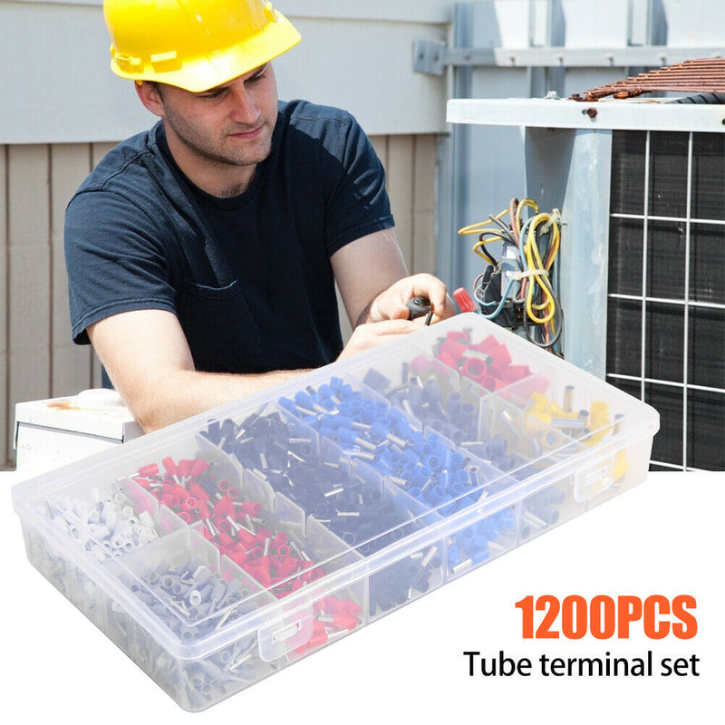 1200pcs Tubular Terminal Wire Connection Crimp Insulated Tube Terminals Set