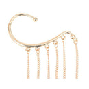 New Gothic Punk Spike Long Dangle Chain Tassel Hook Ear Bone Cuff Clip Earr