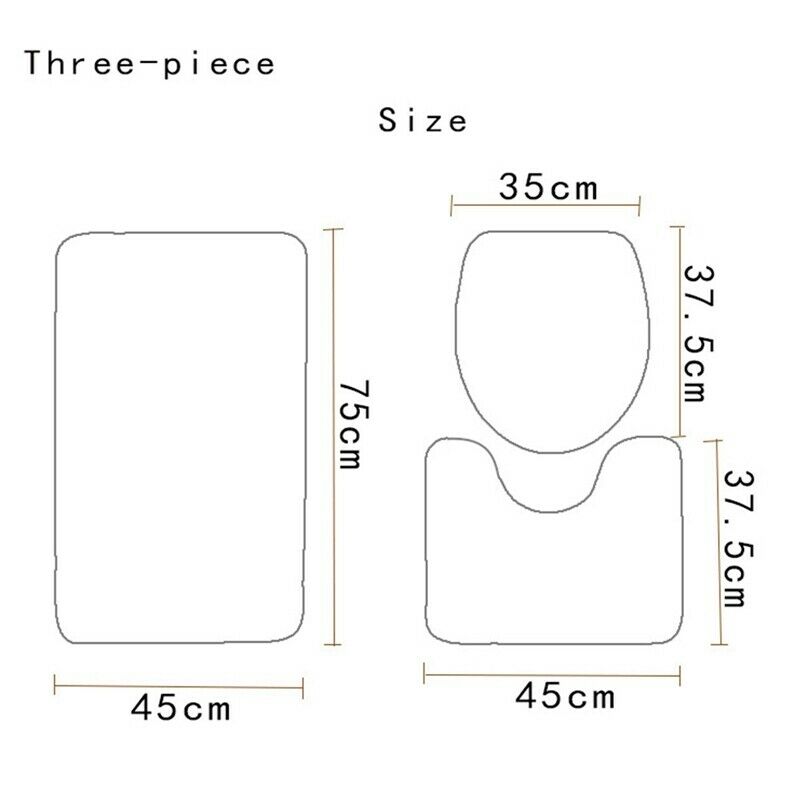 3Pcs/Set Print Non Slip Toilet Bathroom Pad Character Landscape Absorbent P R9N5