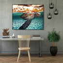 Painting By Numbers Kit DIY Sea Turtle Hand Painted Canvas Oil Art Picture A