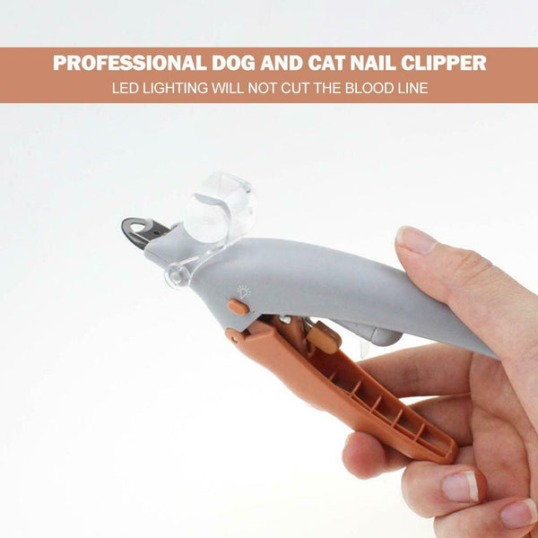 Professional Pet Cutter Dog Cat Nail Clipper Beauty Scissors LED Lighting