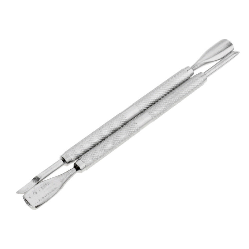 2Pc Cuticle Nail Pusher Spoon Remover Stainless Steel Manicure Pedicure Tool
