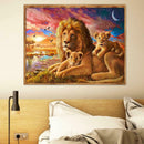 5D DIY Diamond Painting Lions Family Cross Stitch Embroidery Rhinestones