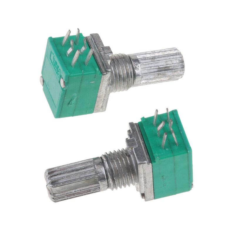 2 Pack B50K Knurled Shaft Linear Rotary Taper Potentiometer Switch, 50K Ohm, 6