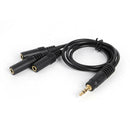 3.5mm 3-Pole Plug to 3 Way Stereo Audio Headphone Splitter Adapter Cable A
