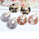 Simple Alloy Acrylic Earrings Ms. Acetate Board Round Turtle Earrings Fashi