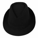 Black Fedora Plain Hat Outfit accessory for Gangster Fancy Dress