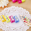 3pcs Candy Color Geometric Plastic Pencil Sharpener Kids School Office Tool New