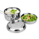 Large Portable Stainless Steel Round Lunch Box Bento Canteen School Office