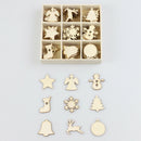 72pcs Christmas Decor Wooden Hanging Ornament Xmas Tree Small Pendant (1)