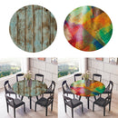 2Pcs 1.2m Elastic Edged Table Cover Round Tablecloth for Party Dinners