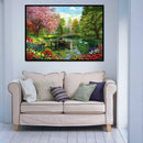 5D DIY Full Drill Landscape Round Diamond Painting Embroidery Kits Decor