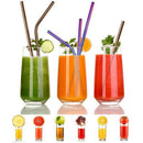 Stainless Steel Metal Straws, 6mm Reusable Drinking Straws Set of 8 with 2  W5O9