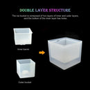 LED Ice Bucket RGB Color Double Layer Square Bar Beer Ice Bucket RGB Color