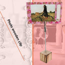 10pcs Wooden Card Holder Stand Photo Memo Notes Clip Desktop Craft Decor