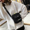 Letter Print Sports Shoulder Handbags Unisex Canvas Crossbody Bags (Black)