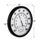 10 Inch Indoor Outdoor Weather Thermometer Hygrometer for Patio, Wall or De