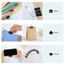 30pcs Metal Binder Clips Colorful Paper Clamp Holders Book Stationery Black