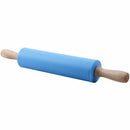non stick wooden silicone rolling pin silicone for kitchen and baking (blue