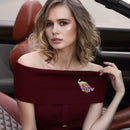 Large Size Peacock Brooch Colorful Crystal Women Wedding Party Jewelry Gift A